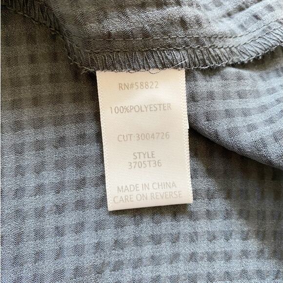 Max Studio Green Checkered Button‎ Up Shirt Flutter Sleeve - M - Picture 7 of 10